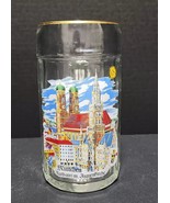 German Glass Beer Stein Mug 8&quot; München Church Rathaus M. Frauenkirche To... - $24.61 CAD
