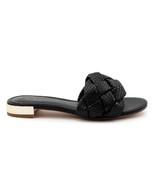 BCBGeneration Womens 9.5 M Black Braid Slip On Flat Flip Flop Sandals NI... - $60.49 CAD
