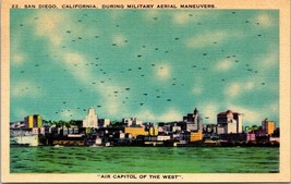 San Diego California During Military Aerial Maneuvers Posted Vintage Pos... - $9.40