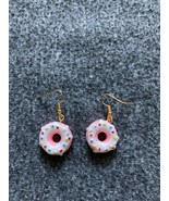 Pink donuts with icing Earring For Women Resin Drop - $7.85