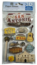 Paper House 3D Scrapbooking Stickers SAN ANTONIO Texas Alamo Mexican Food - £7.11 GBP