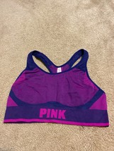 Victorias Secret Pink Sport Bright Purple Sports Bra Sz Large - $10.39