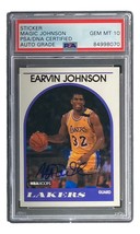 Magic Johnson Signed LA Lakers 1989 NBA Hoops #270 Trading Card PSA/DNA Gem MT - £232.56 GBP