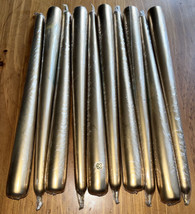Original Bag Of 10 Colonial Candles Of Cape Cod 12" Gold Metallic Tapers Sealed - $14.75