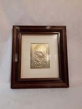 Vintage Framed Souvenir Mother Child Gilded Art Loretto Catholic Italy - £49.78 GBP