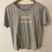 Athletic Works Girls Inspirational T- Shirt Gray Size XXL 18 Plus - $10.39