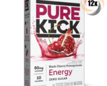 12x Packs Pure Kick Black Cherry Pomegranate Drink Mix | 6 Singles Each ... - £23.74 GBP