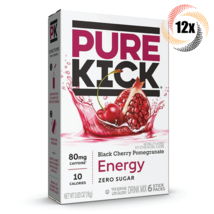 12x Packs Pure Kick Black Cherry Pomegranate Drink Mix | 6 Singles Each | .63oz - £23.71 GBP