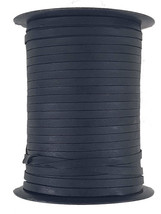 Black flat Leather cord wire 5 mm wide x 1 mm - $6.77+