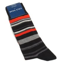 Cole Haan Men&#39;s Striped Dress Socks Black Multicolor One Size - $12.50