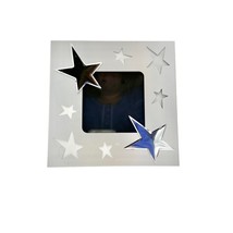 Picture Frame 6 Inch Silver Stars Holds 3x3 Picture - £5.42 GBP