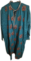 KHAADI Classic Kameez Dyed Embroidered Polyester Viscose Kurta Elegant Blue 14 - £19.67 GBP