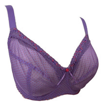 Freya Purple Sexy Sheer Scalloped Lace Embroidery Unlined Bra Sz 32G Pol... - $19.88