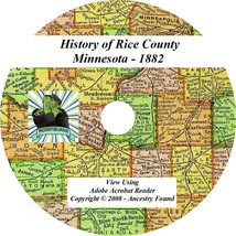 1882 History &amp; Genealogy of RICE County Minnesota MN - £4.59 GBP