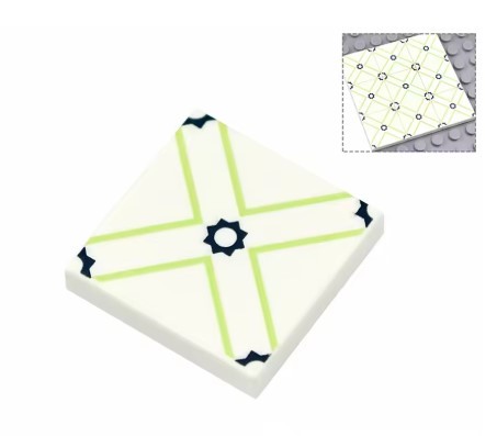 White And Green Kitchen Bathroom Floor Tile 2X2 Construction Piece Minif... - $1.93