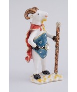 Keren Kopal Ram Trinket box hand made with  Austrian Crystal Jewelry box - $75.06