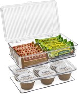 2-Pack Organizer bin with Lids, Kitchen Pantry &amp; Fridge Food Storage Con... - £39.33 GBP