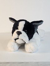 FAO Schwarz Laying French Bull Boston Terrier Dog Realistic Stuffed Animal Plush - £15.72 GBP