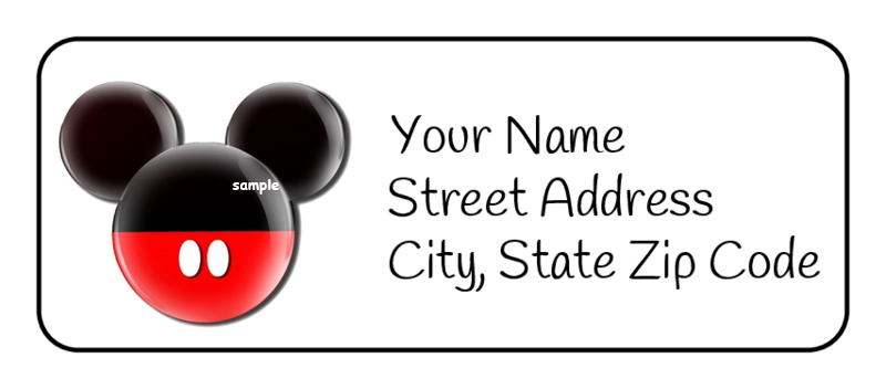 30 Mickey Mouse Return Address Labels, Stickers, Personalized, Disney, Tags