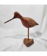 Vintage Hand Carved Wood Shore Bird Sculpture Painted Decoy Folk Art 10&quot;... - $750.65 MXN