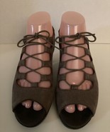 MUNRO Jillie Lace-up Open Toe Block Heel Sandals Brown Nubuck Womens 7.5... - $469.80 MXN