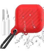 AquaGuard AirPods Case: Shockproof, Wireless Charging, Easy Clean Red - $53.55 CAD