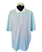 Nicklaus Golf Shirt Men&#39;s X- Large Blue &amp; White Striped Knit Casual Activewear - $21.78