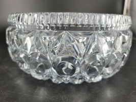 Clear Candy/Fruit Bowl Pressed Glass 8x3.5 Mint condition. Very heavy Vi... - $13.53