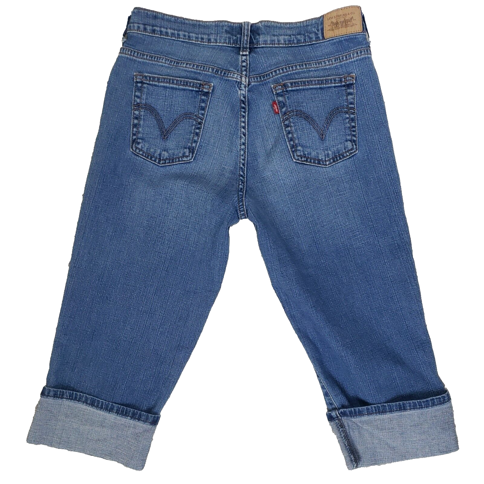Primary image for Levis 515 Cropped Jeans Womens 6 Capri Stretch Denim Blue Medium Wash Cuffed