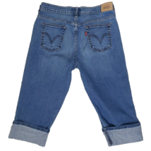 Levis 515 Cropped Jeans Womens 6 Capri Stretch Denim Blue Medium Wash Cuffed - £11.49 GBP