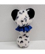 Vintage Dakin Dog Blue Collar Plush Baby Rattle Grasp Hand Toy Black Whi... - $553.34 MXN