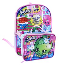Shopkins Once You Shop You Cant Stop Girls Backpack &amp; Detachable Lunch Bag 16&quot; - £18.34 GBP