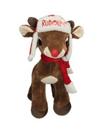 Dan Dee Plush Rudolph Red Nosed Reindeer Winter Hat Scarf Toy Stuffed An... - £8.31 GBP