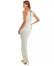 BCX Juniors&#39; High Slit Asymmetrical Sequin-Trim Gown Off White Size L - £30.23 GBP