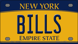 Bills New York Yellow Novelty Mini Metal License Plate Tag - £11.95 GBP