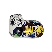 Vintage Tonala Mexican Folk Art Pottery Miniature Cat Figurine - £11.93 GBP