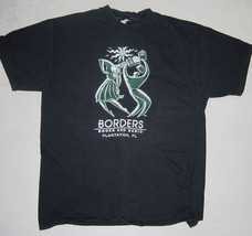 90s Borders Books and Music Large T-shirt Black Plantation Florida FL Bo... - £31.88 GBP