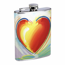 Abstract Heart E1 Flask 8oz Stainless Steel Hip Drinking Whiskey - £11.64 GBP