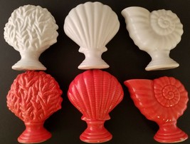 Ceramic Seashell Pedestal Décor, Select: Coral, Nautilus or Scallop &amp; Color - £2.77 GBP