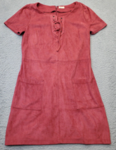 Hollister A Line Dress Womens Small Red Short Sleeve Round Neck Lace Up Back Zip - £19.26 GBP