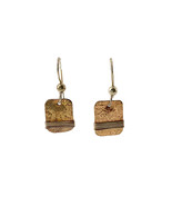 Vintage Sterling Silver Square Plate Coiled Wired Around Hook Earrings - $54.31 CAD