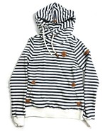Wanakome Athena Hoodie Striped Blue and White Sweatshirt Women’s Medium - €34,15 EUR