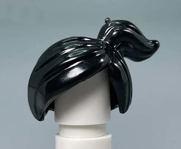 Minifigure Black Hair Side Pony Tail Piece For US Seller - $3.64