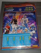 New 2022 Panini NFL Sticker &amp; Card Collection Book SEALED 5 PACKS +STICK... - $11.99