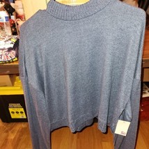 SO brand Long sleeve Mock Neck Womens sweater, cyclone blue size XL, NWT Crop - $14.65