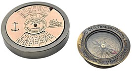 100 Year Calendar and a Compass Quote Nautical Painted Antique Brass - £111.11 GBP