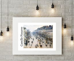 Boulevard Montmartre on a Winter Morning Pissarro Art Poster Print 16 x 12 in  - £17.26 GBP