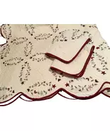 SUNHAM Home Floral Embroidered 3pc Full/Queen Scalloped Quilt Set - $90.00