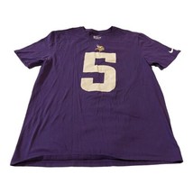 Nike NFL Minnesota Vikings T-Shirt Size L Purple #5 Bridgewater Graphic Cotton - £16.98 GBP