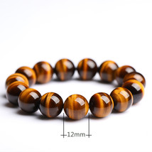 5A Fashion Tiger Eye Beads Bracelets Men High Quality 6/8/10/12mm Natural Stone  - £14.97 GBP